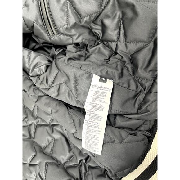 NWT Dolce & Gabbana Black White Stars Print reversible Bomber Jacket IT 44 US L - Picture 6 of 8